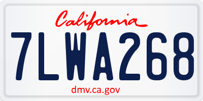 CA license plate 7LWA268