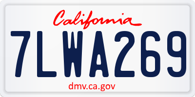 CA license plate 7LWA269