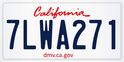 CA license plate 7LWA271