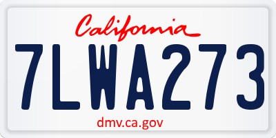 CA license plate 7LWA273