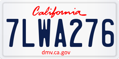CA license plate 7LWA276