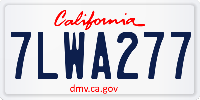 CA license plate 7LWA277