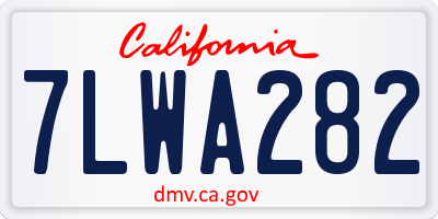 CA license plate 7LWA282