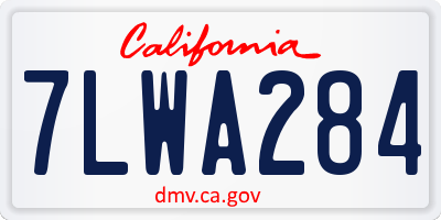 CA license plate 7LWA284
