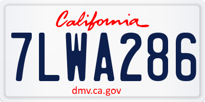CA license plate 7LWA286