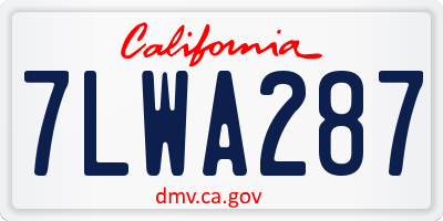 CA license plate 7LWA287