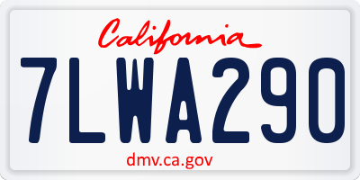 CA license plate 7LWA290