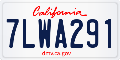 CA license plate 7LWA291