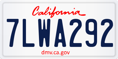 CA license plate 7LWA292