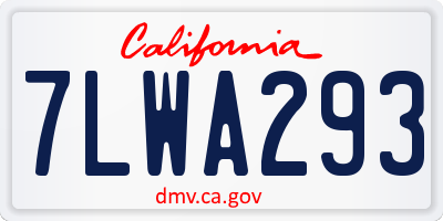 CA license plate 7LWA293
