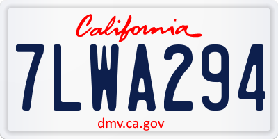 CA license plate 7LWA294