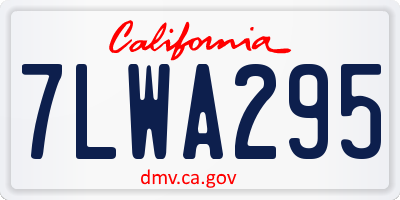 CA license plate 7LWA295