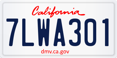 CA license plate 7LWA301