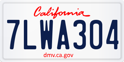 CA license plate 7LWA304