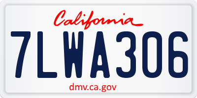 CA license plate 7LWA306