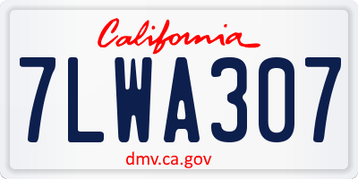 CA license plate 7LWA307
