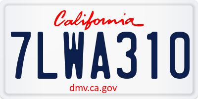 CA license plate 7LWA310