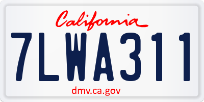 CA license plate 7LWA311