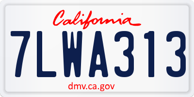 CA license plate 7LWA313