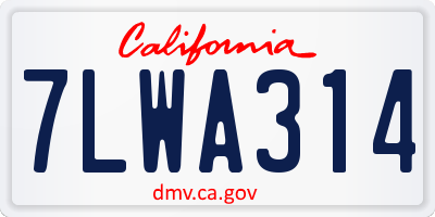 CA license plate 7LWA314