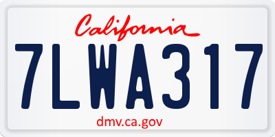 CA license plate 7LWA317