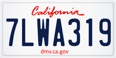 CA license plate 7LWA319