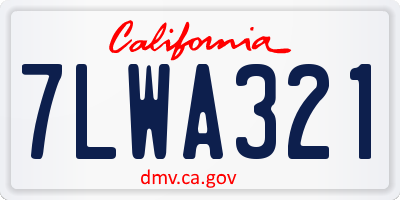 CA license plate 7LWA321