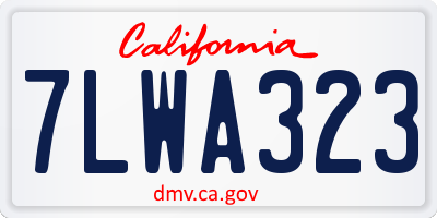CA license plate 7LWA323
