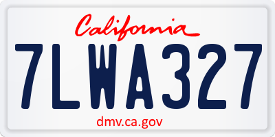 CA license plate 7LWA327
