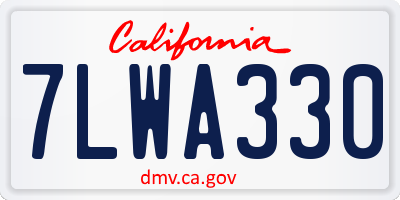 CA license plate 7LWA330