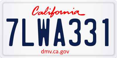 CA license plate 7LWA331