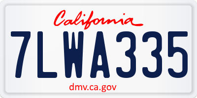 CA license plate 7LWA335