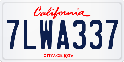 CA license plate 7LWA337