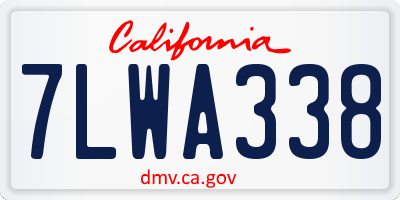 CA license plate 7LWA338