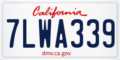CA license plate 7LWA339
