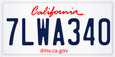 CA license plate 7LWA340