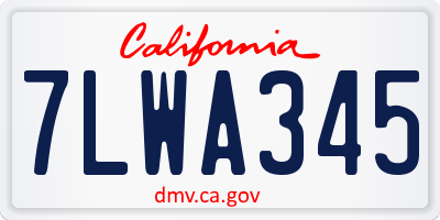 CA license plate 7LWA345