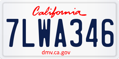 CA license plate 7LWA346