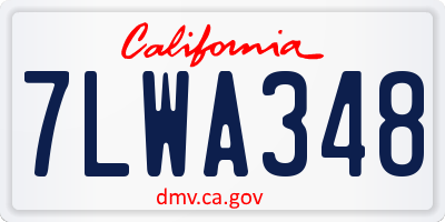 CA license plate 7LWA348