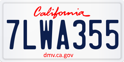 CA license plate 7LWA355