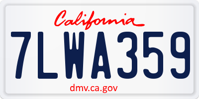 CA license plate 7LWA359