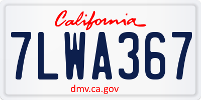 CA license plate 7LWA367