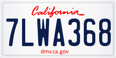 CA license plate 7LWA368