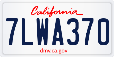CA license plate 7LWA370