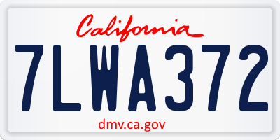 CA license plate 7LWA372