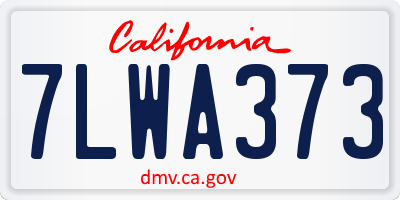 CA license plate 7LWA373