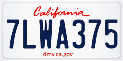 CA license plate 7LWA375
