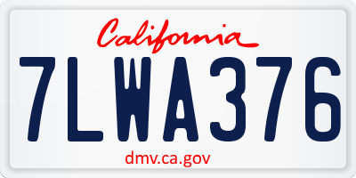 CA license plate 7LWA376