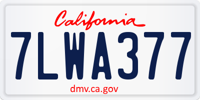 CA license plate 7LWA377