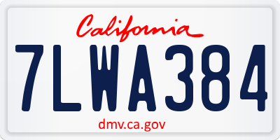 CA license plate 7LWA384
